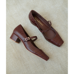 Coffee Croc Print Mirabelle mary jane heel Matisse Footwear Discount