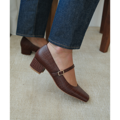 Coffee Croc Print Mirabelle mary jane heel Matisse Footwear Discount
