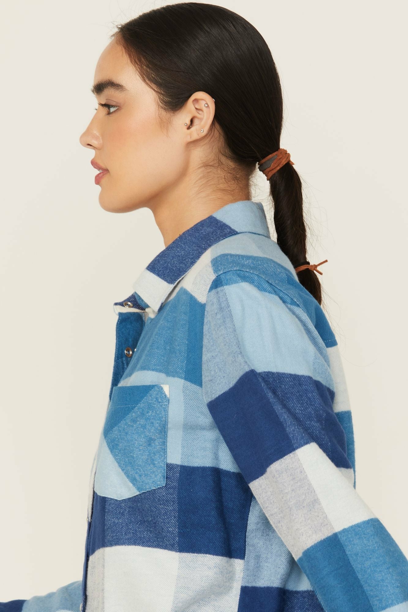 Idyllwind Plaid Print Long Sleeve Snap Flannel Shirt