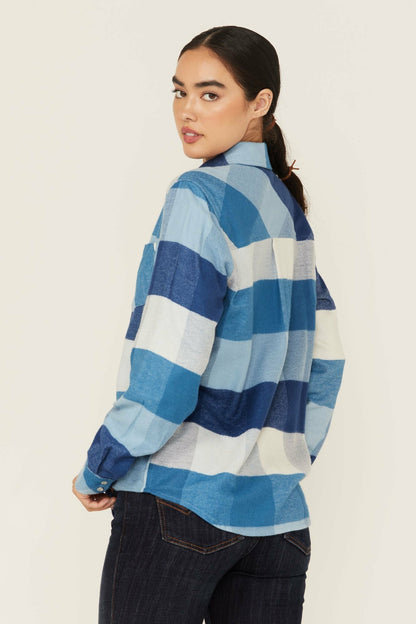 Idyllwind Plaid Print Long Sleeve Snap Flannel Shirt