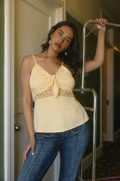 Idyllwind Lace Inset Tie-Front Cami