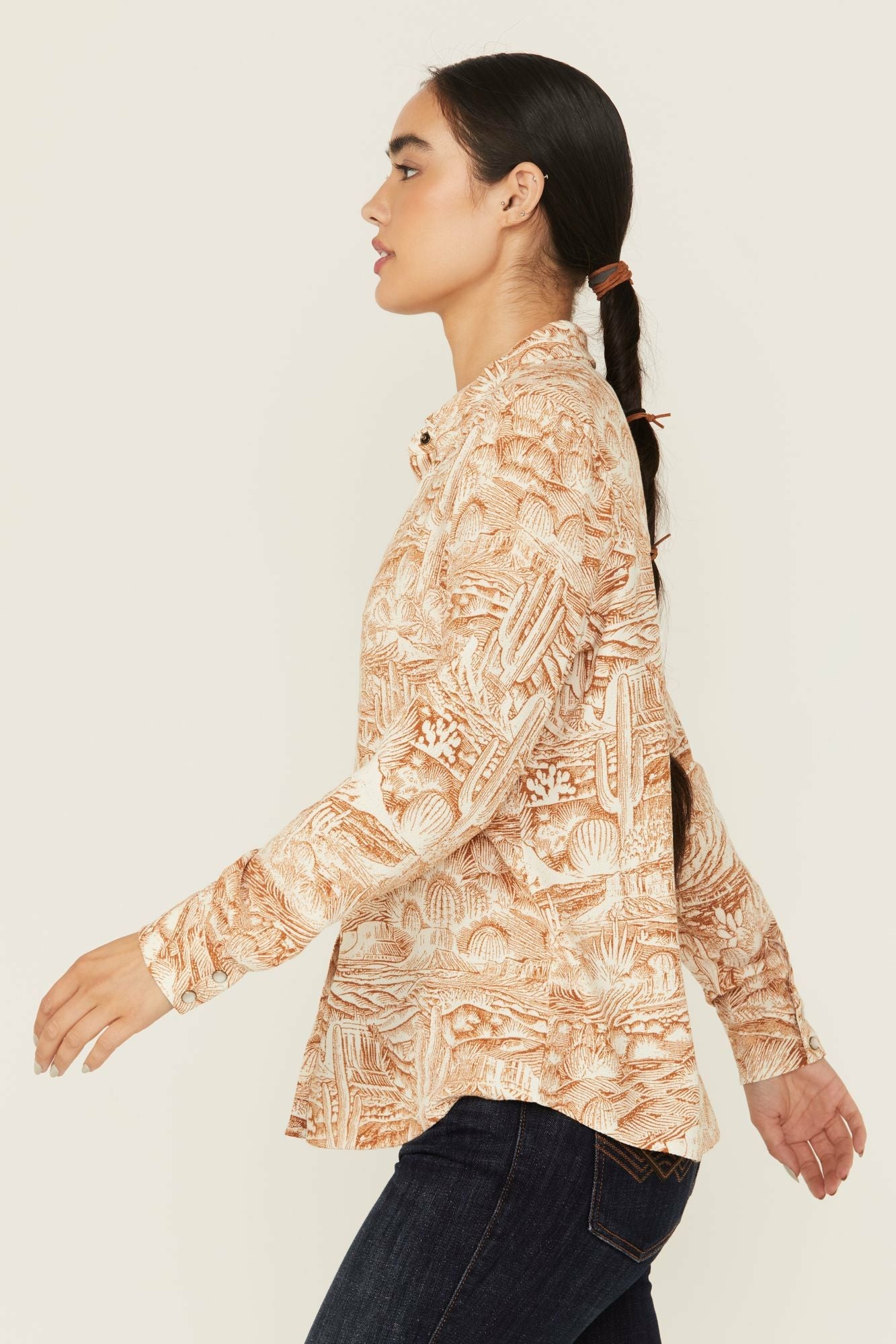 Idyllwind Rockwall Conversation Print Feather Light Long Sleeve Pearl Snap Western Shirt