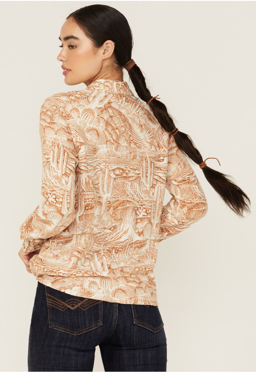 Idyllwind Rockwall Conversation Print Feather Light Long Sleeve Pearl Snap Western Shirt
