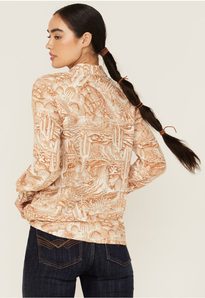 Idyllwind Rockwall Conversation Print Feather Light Long Sleeve Pearl Snap Western Shirt