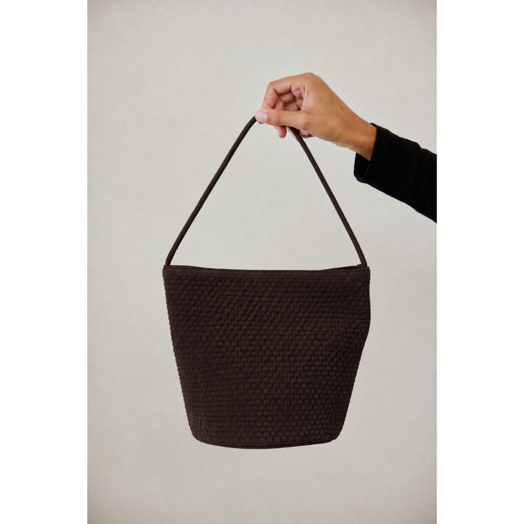 Chocolate Vancouver woven bucket bag Matisse Footwear Outlet