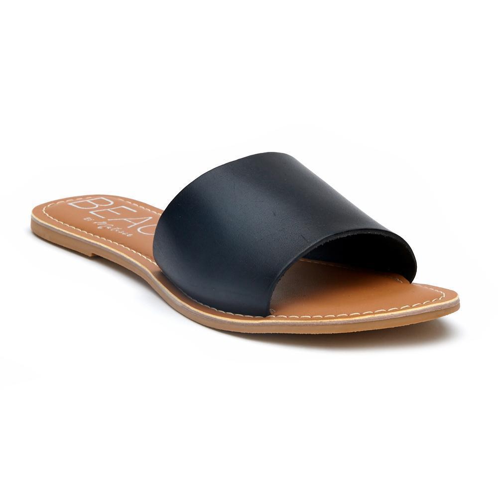 Black Leather Cabana slide sandal Matisse Footwear Online Shop
