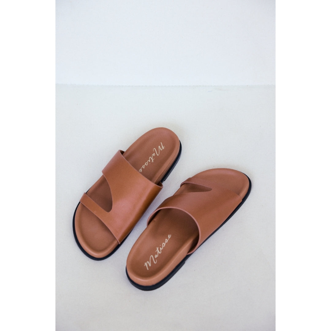 Cognac Tanner slide sandal Matisse Footwear Discount