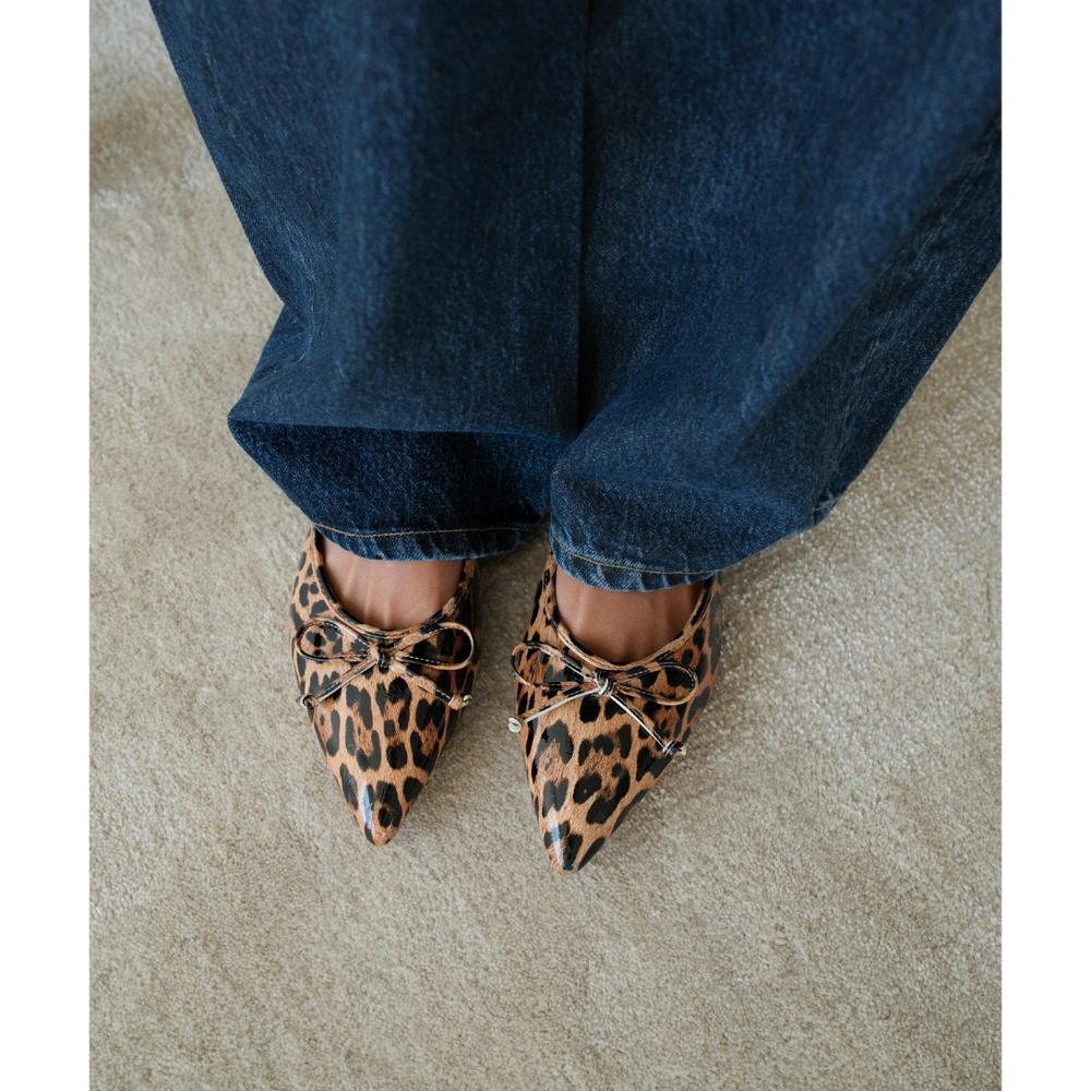 Leopard Patent Reggie flat mule Matisse Footwear New