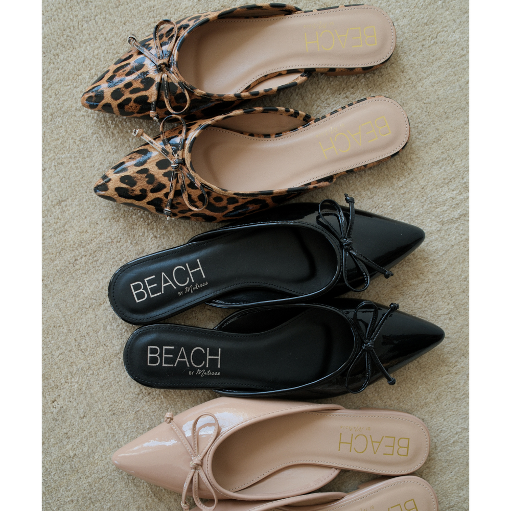 Leopard Patent Reggie flat mule Matisse Footwear New