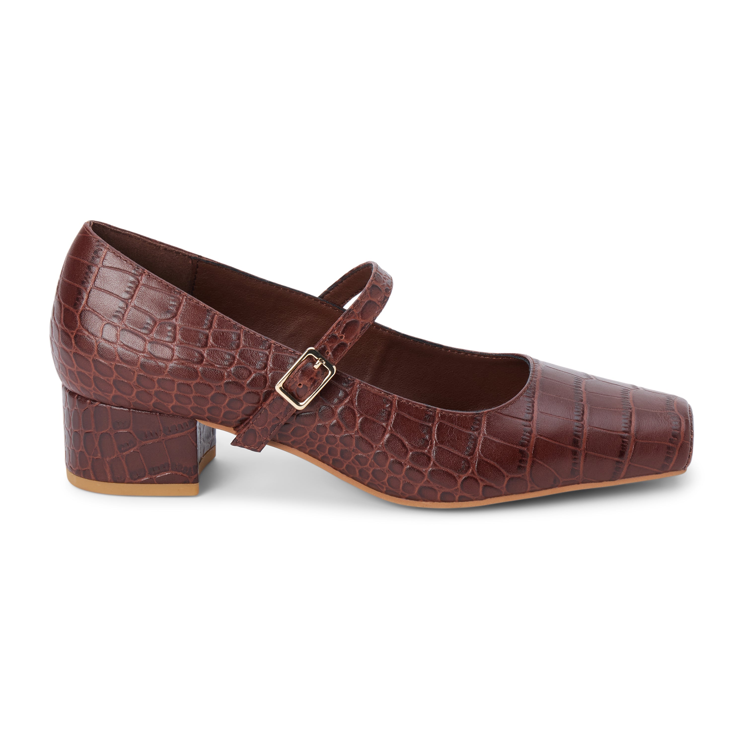 Coffee Croc Print Mirabelle mary jane heel Matisse Footwear Discount