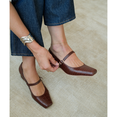 Coffee Croc Print Mirabelle mary jane heel Matisse Footwear Discount
