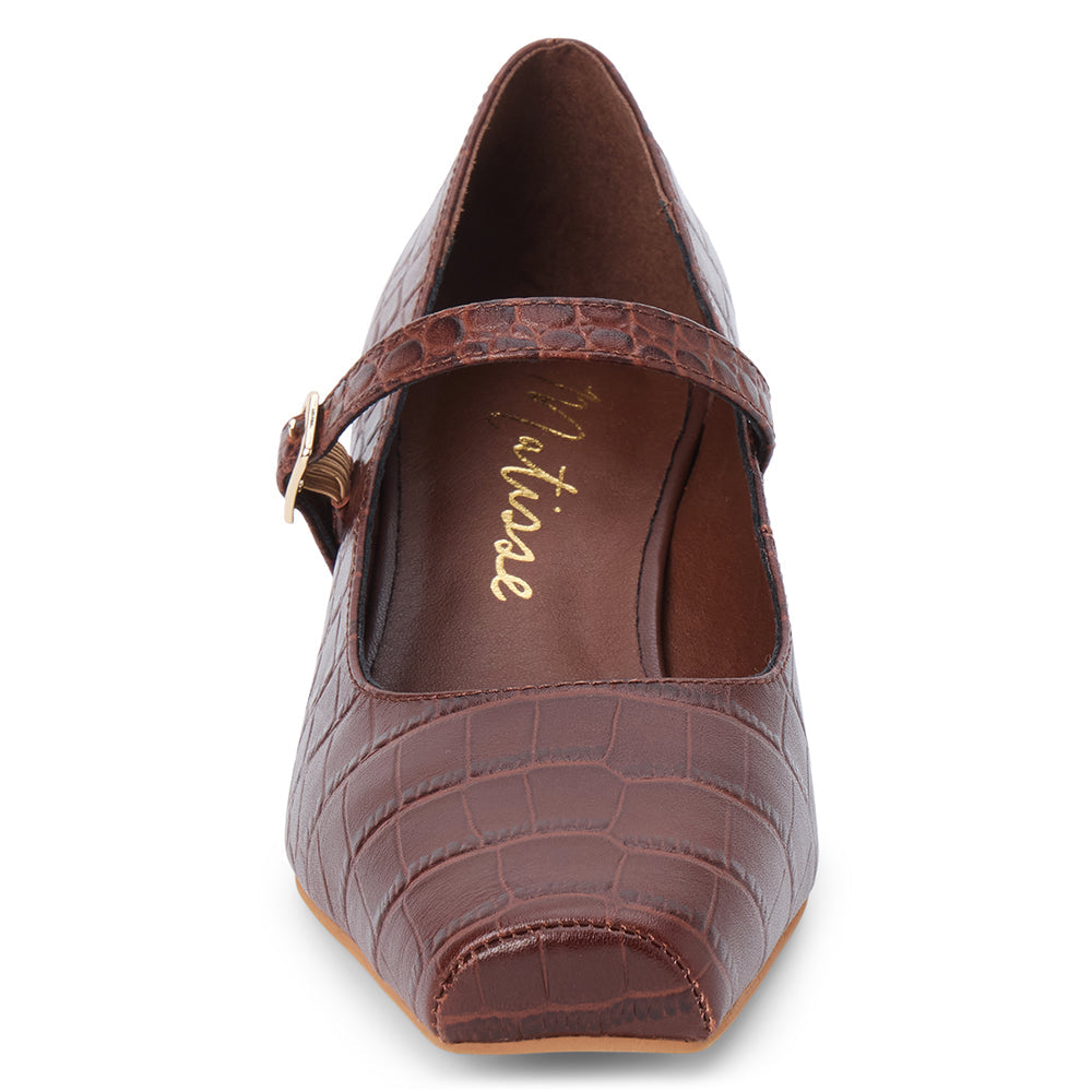 Coffee Croc Print Mirabelle mary jane heel Matisse Footwear Discount