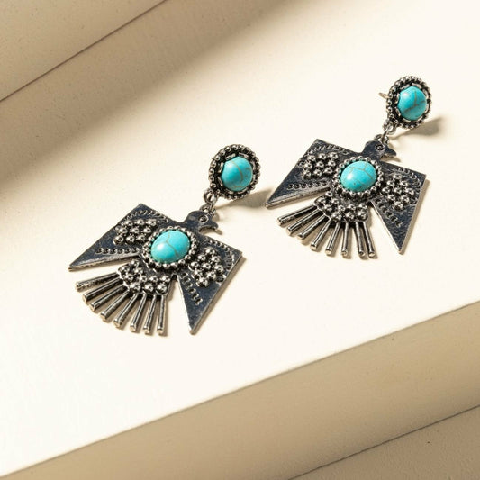 Idyllwind Turquoise Beaded Thunderbird Earrings