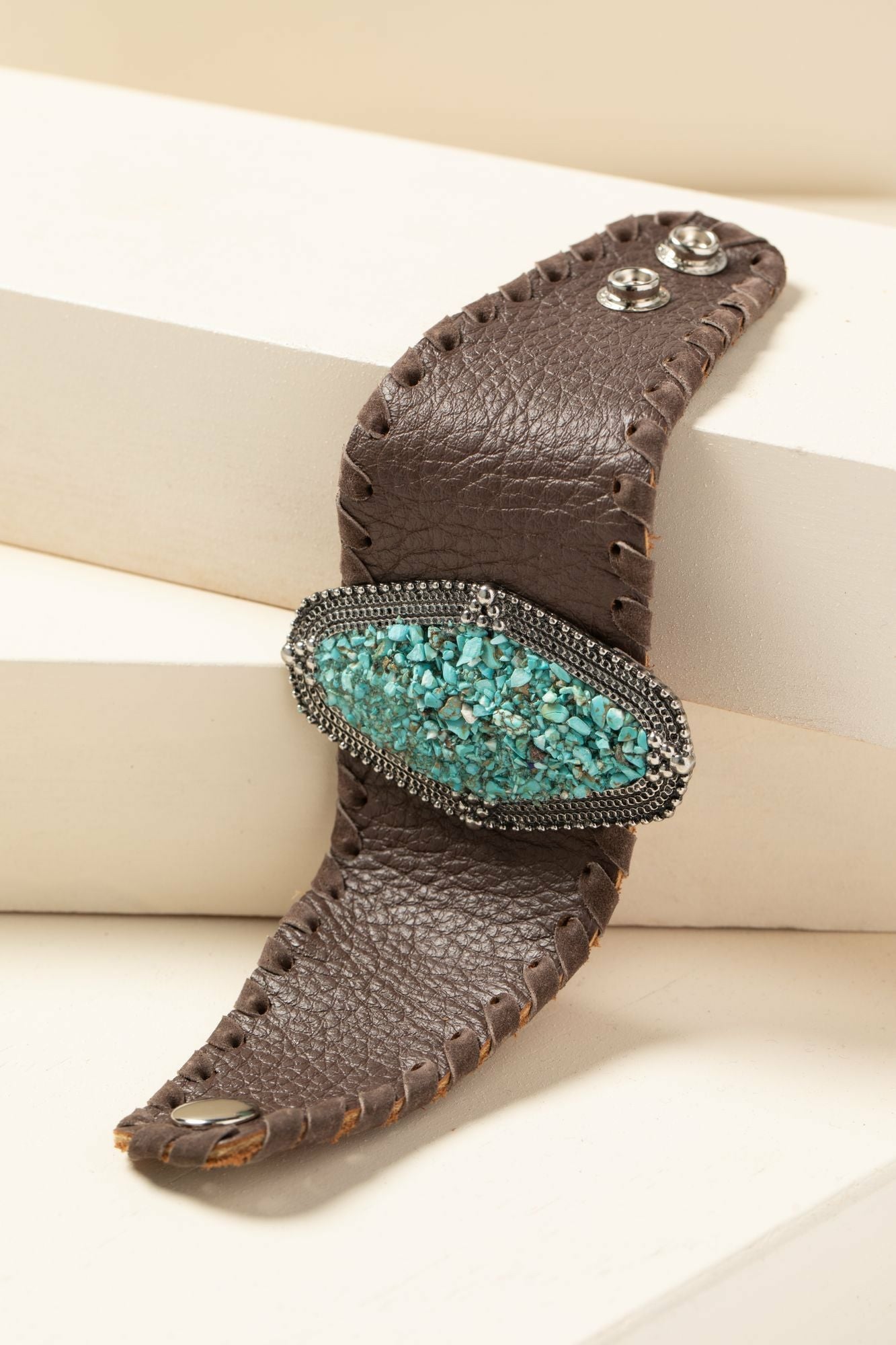 Idyllwind Leather And Gem Cuff Bracelet