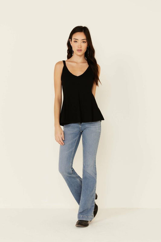 Idyllwind Godet Rib-Knit Tank Top