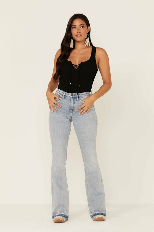 Idyllwind Light Wash Mustang High Risin Released Hem Flare Jeans
