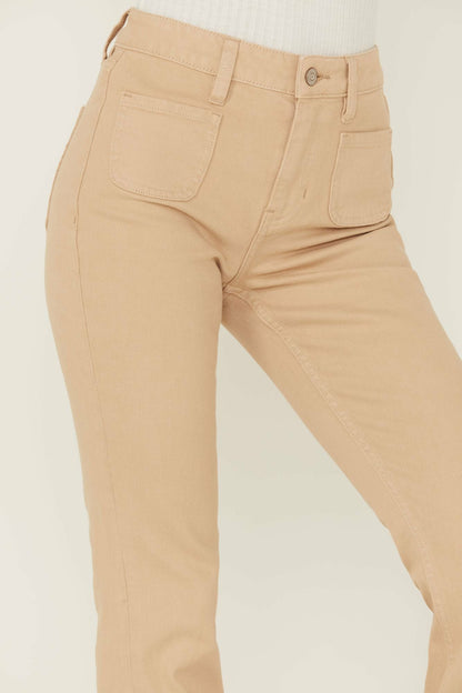 Idyllwind High Risin' Irish Cream Wash Stretch Front Patch Pocket Flare Jeans