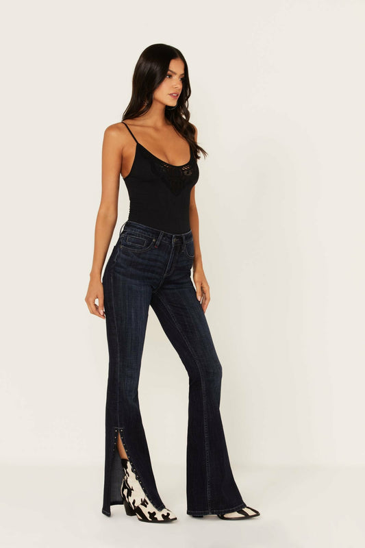 Idyllwind Hickory Place Dark Wash High Risin' Slit Bootcut Jeans