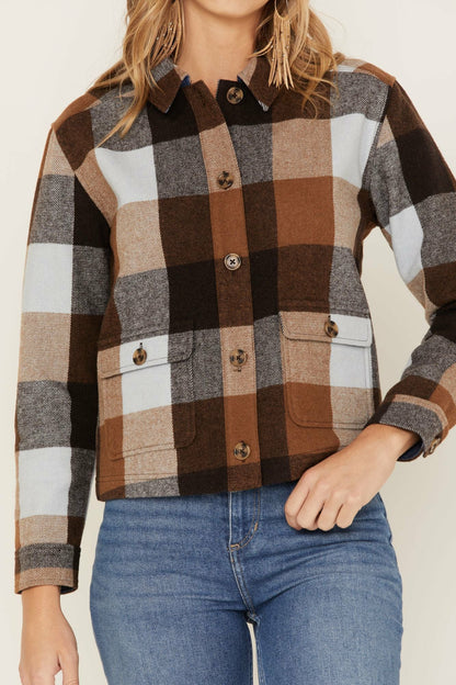 Idyllwind Pocket Days Plaid Print Shacket Jacket
