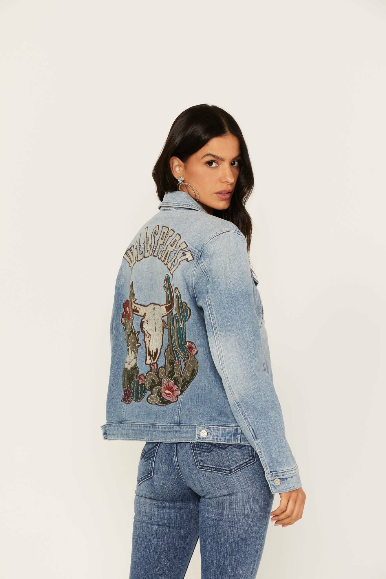 Idyllwind Wild Spirit Light Wash Embroidered Denim Jacket
