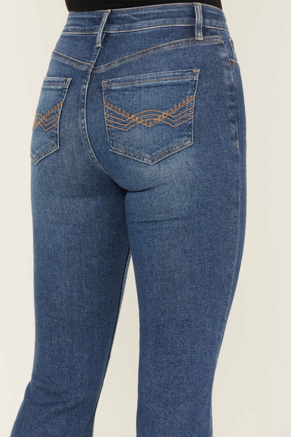 Idyllwind Navaho Dark Wash High Risin' Distressed Bootcut Jeans