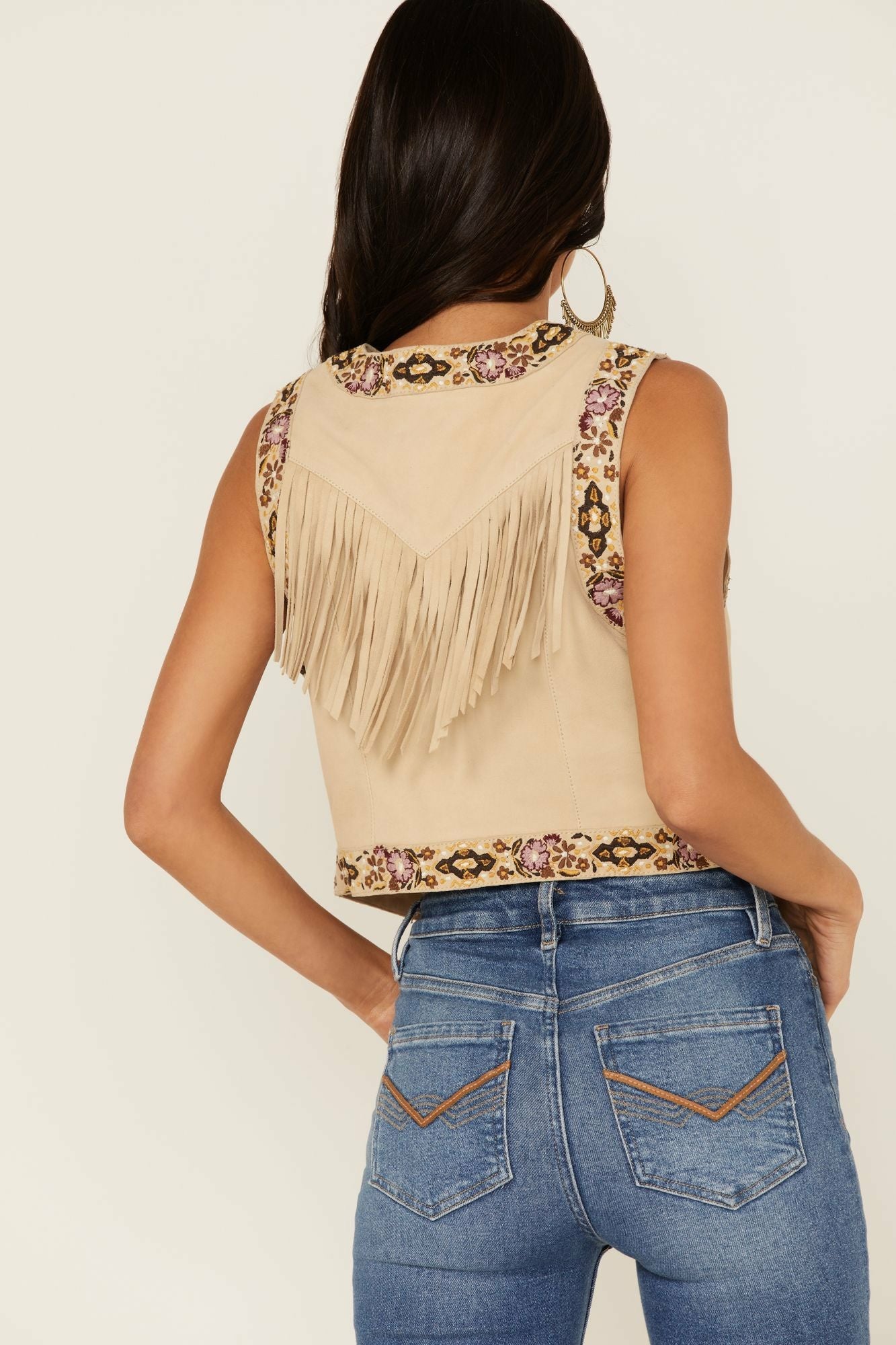 Idyllwind Embroidered Floral Suede Vest