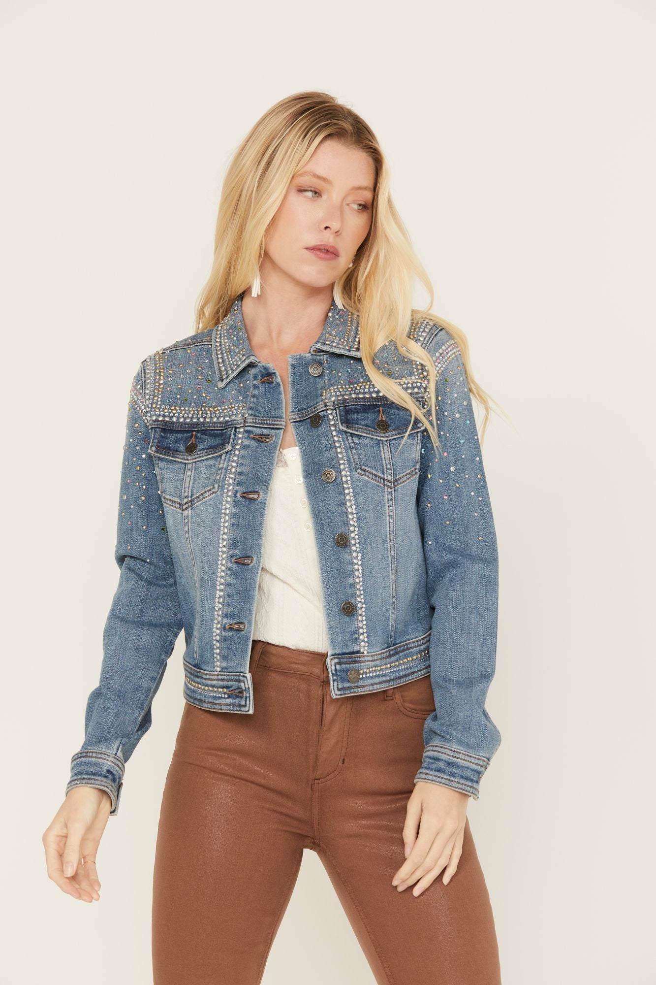 Idyllwind Shiloh Drive Embellished Denim Trucker Jacket