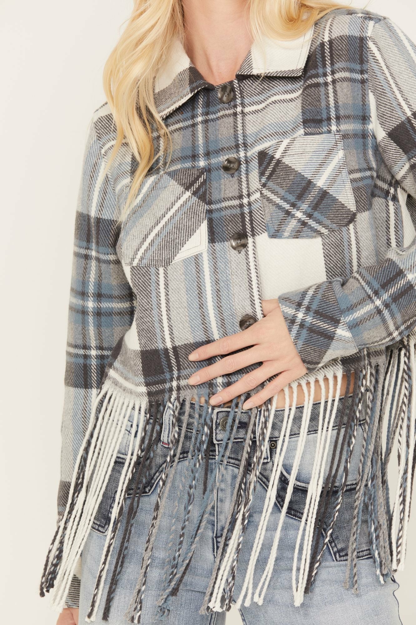 Idyllwind Walker Cropped Fringe Shacket Jacket