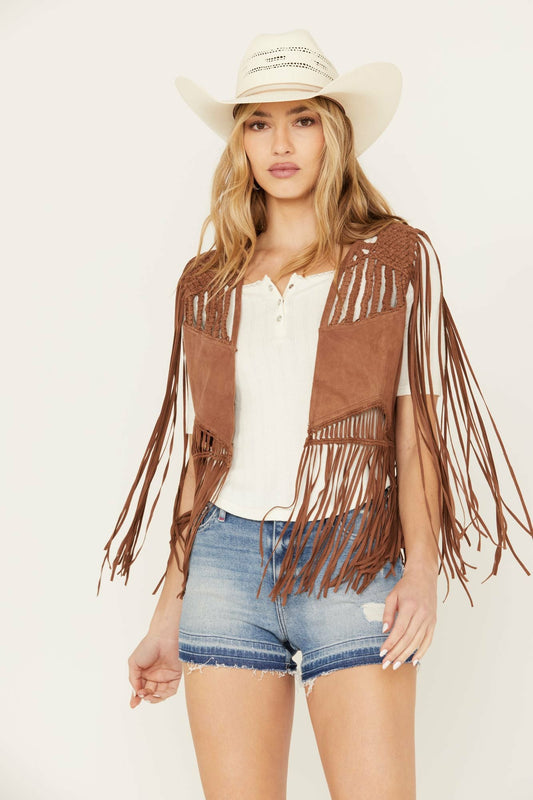 Idyllwind Ennis Suede Crochet Vest