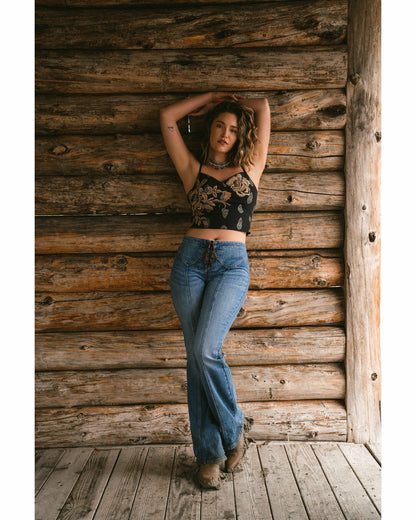 Idyllwind Jessamine Embroidered Smocked Back Crop Top