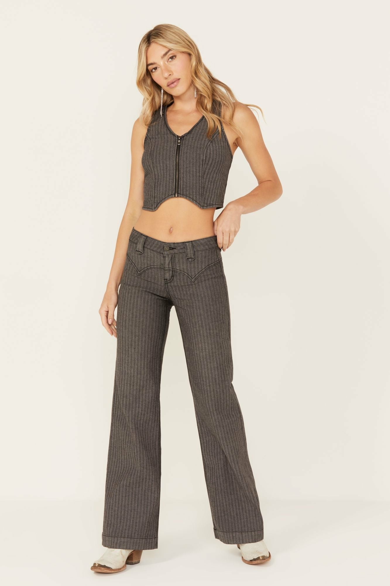 Idyllwind Annex Herringbone Revel Mid Rise Stretch Trouser Pants