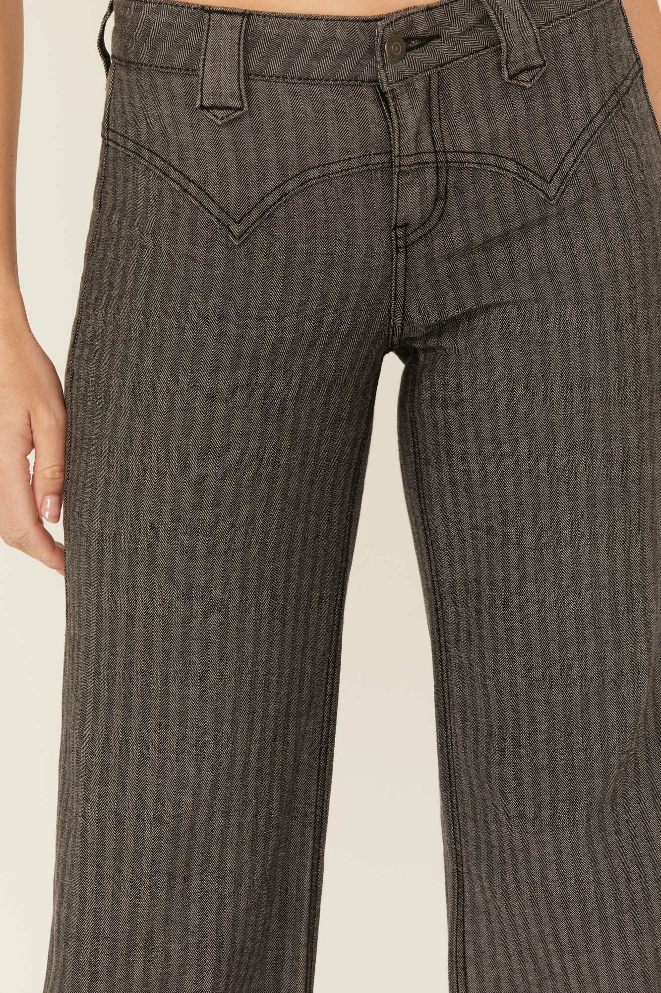 Idyllwind Annex Herringbone Revel Mid Rise Stretch Trouser Pants