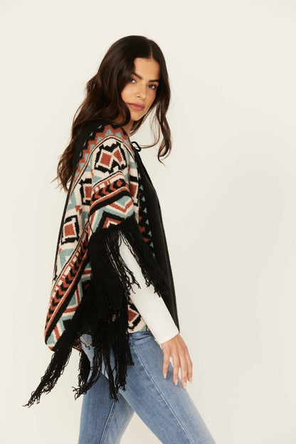 Idyllwind Alma Southwestern Poncho Sweater