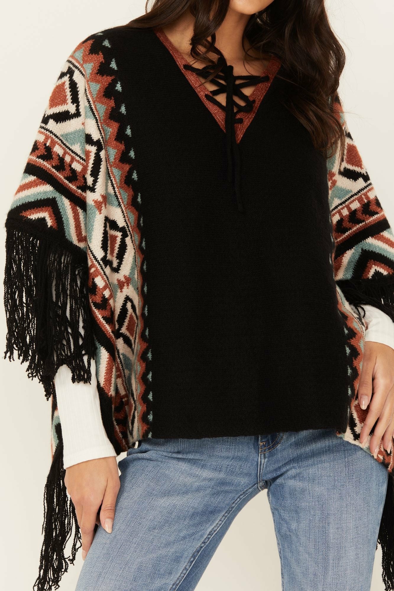 Idyllwind Alma Southwestern Poncho Sweater