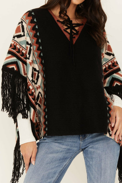 Idyllwind Alma Southwestern Poncho Sweater
