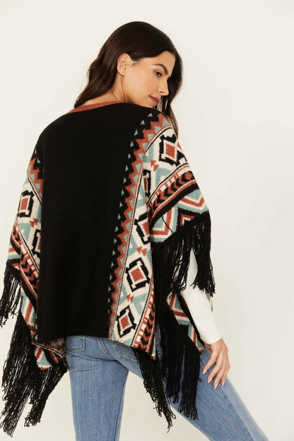 Idyllwind Alma Southwestern Poncho Sweater