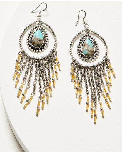 Idyllwind Luna Turquoise Chandelier Fringe Earrings