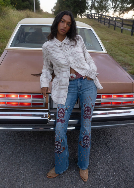 Idyllwind Briley Medium Wash Mid Rise Embellished Stretch Bootcut Jeans