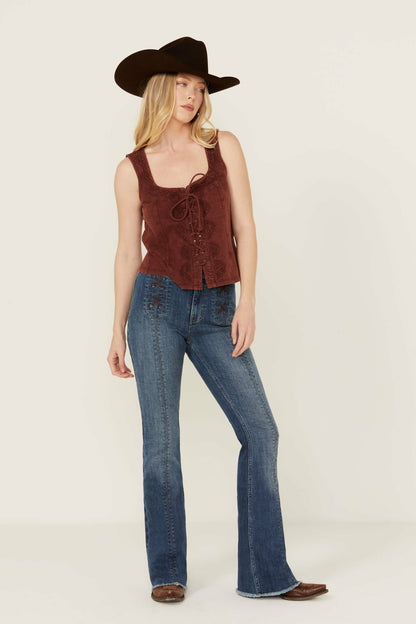 Idyllwind Dark Wash Outlaw Super High Rise Bootcut Stretch Denim Jeans