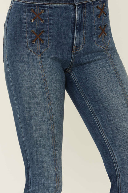 Idyllwind Dark Wash Outlaw Super High Rise Bootcut Stretch Denim Jeans