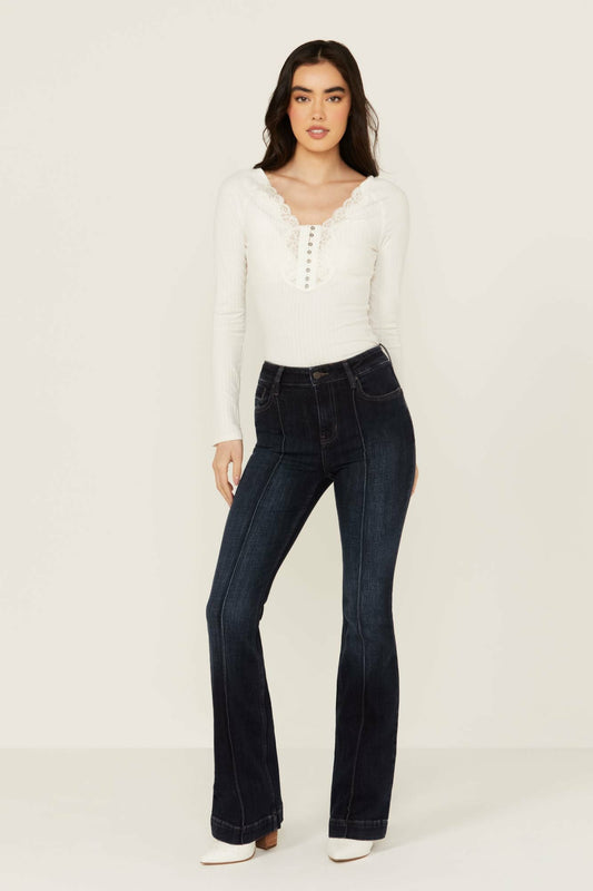 Idyllwind Regent Dark Wash Gypsy High Rise Seamed Bootcut Comfort Stretch Denim Jeans