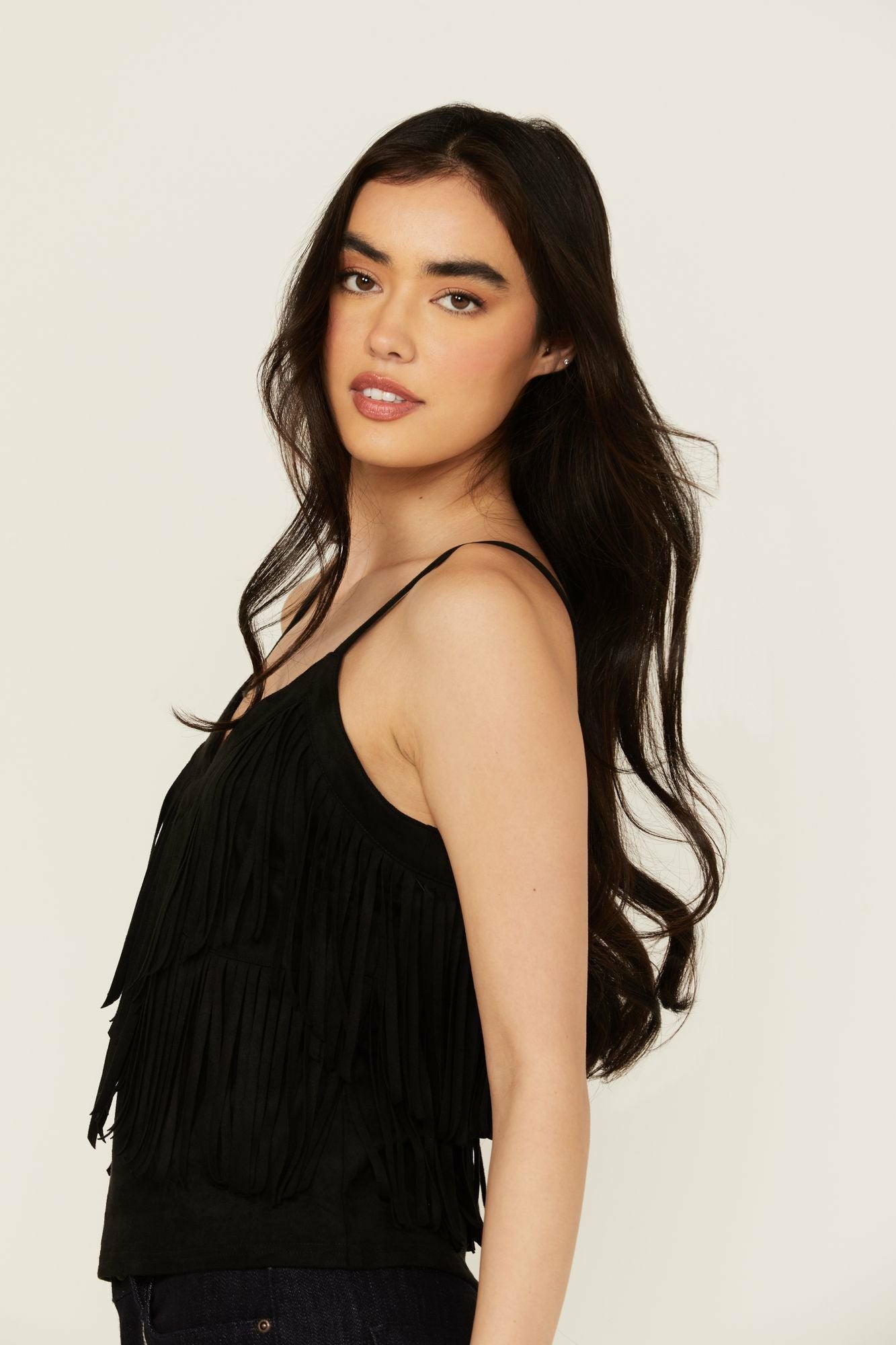 Idyllwind Stafford Fringe Faux Suede Cropped Tank