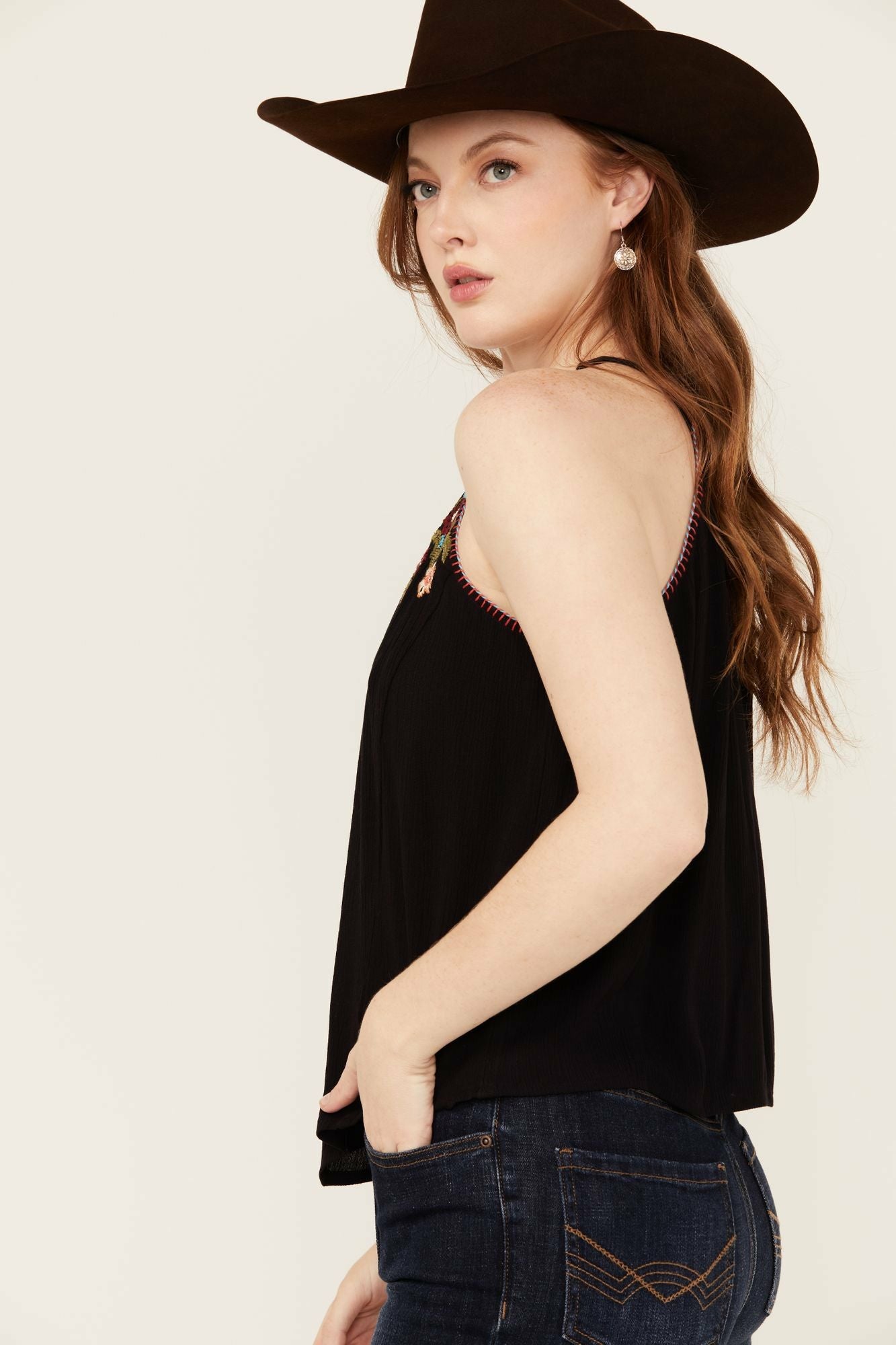 Idyllwind Surrey Embroidered And Beaded Halter Top