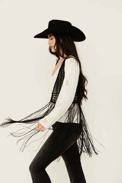 Idyllwind Hawls Crochet Fringe Vest