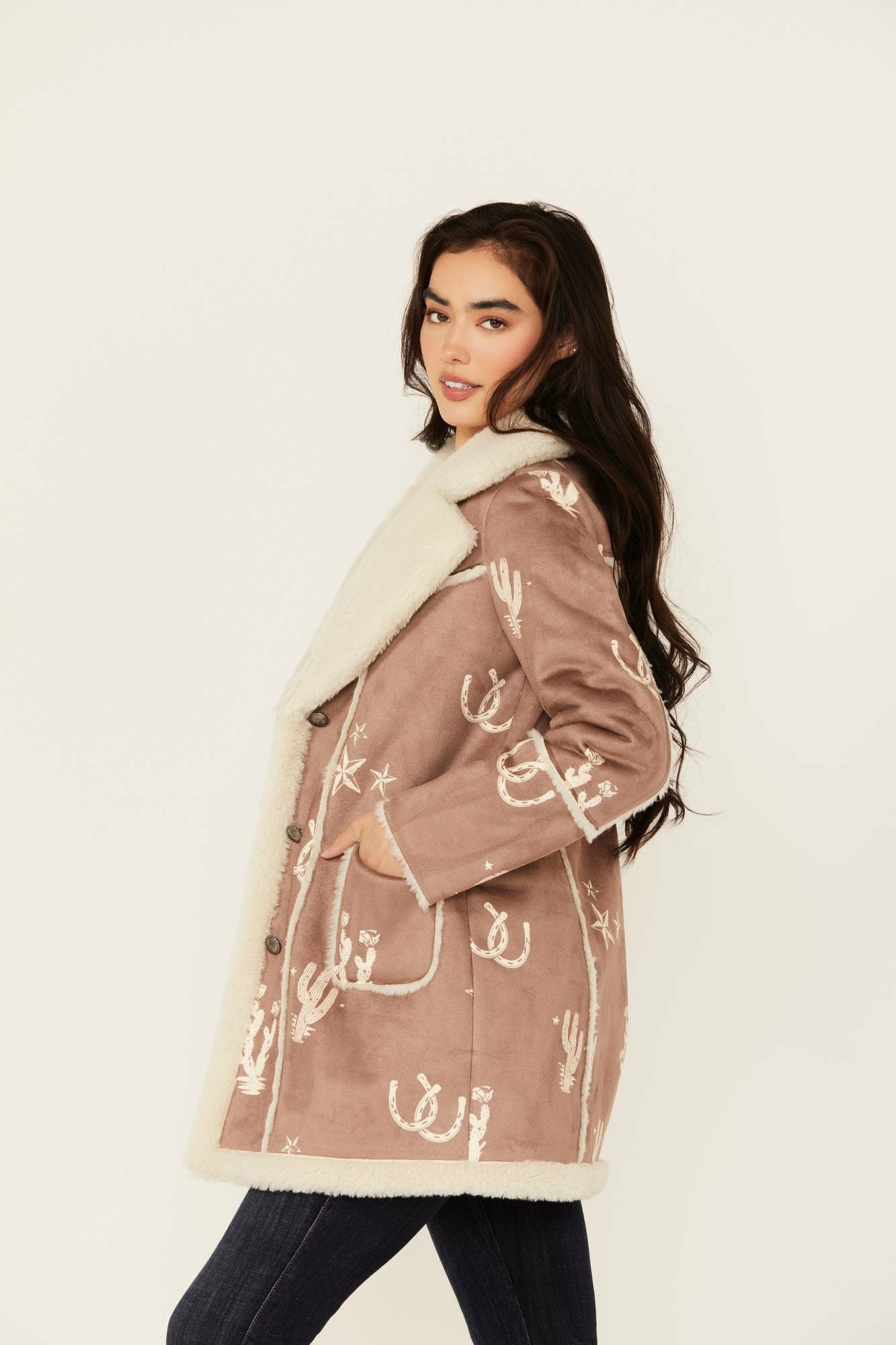 Idyllwind Spicewood Faux Suede & Shearling Coat