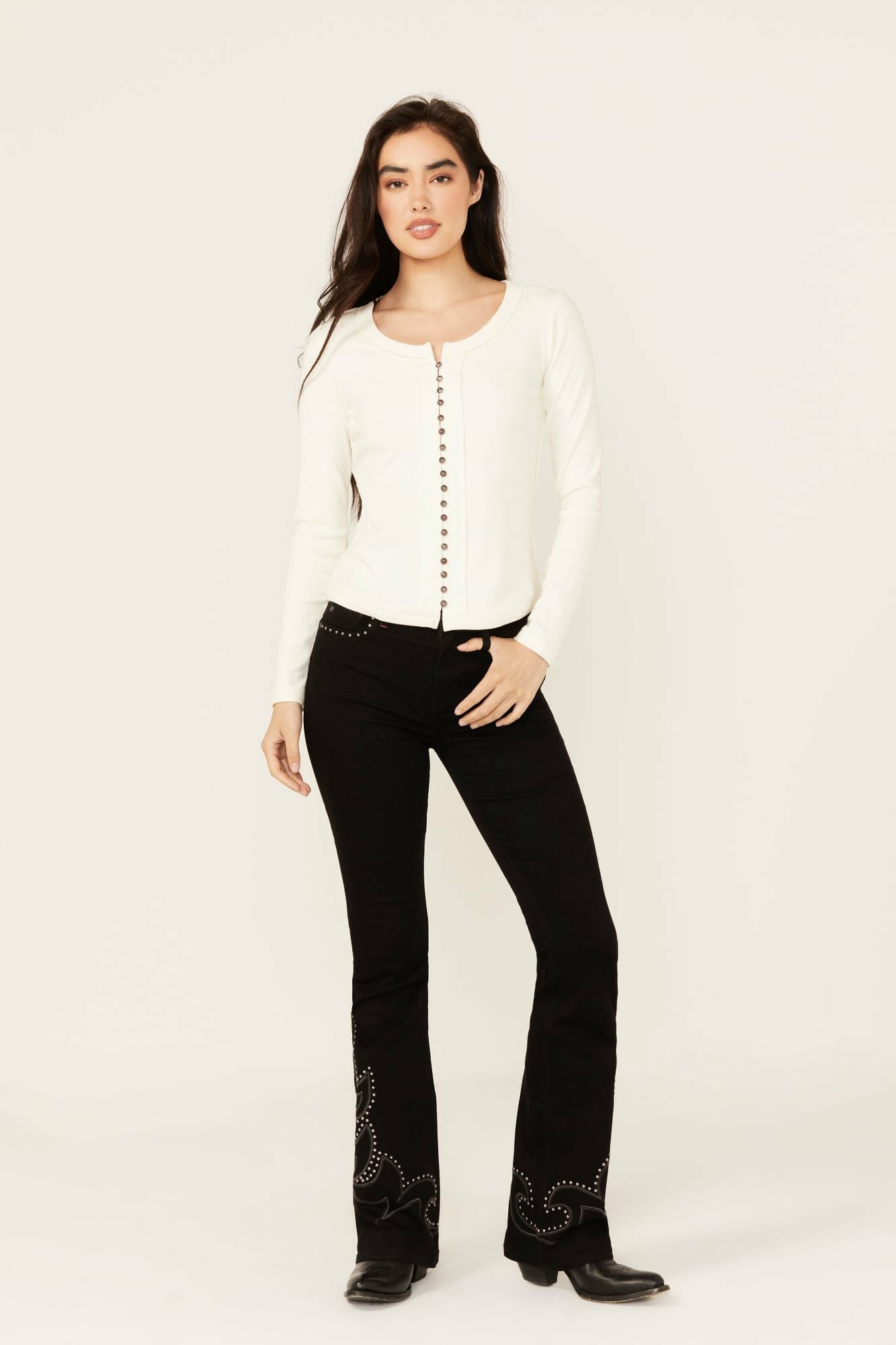 Idyllwind Burbank Legend High Rise Studded Bootcut Super Stretch Denim Jeans