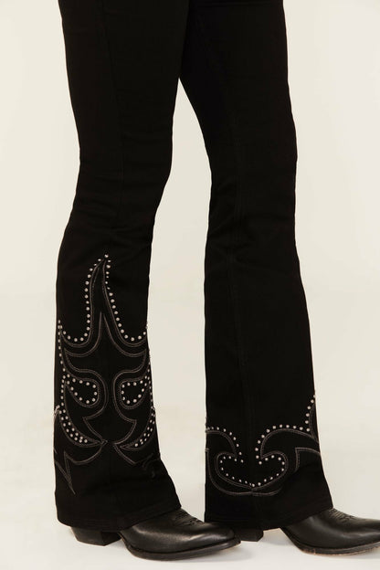 Idyllwind Burbank Legend High Rise Studded Bootcut Super Stretch Denim Jeans