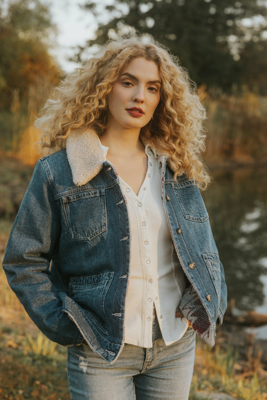 Idyllwind Diamondhead Reversible Denim Blanket Jacket