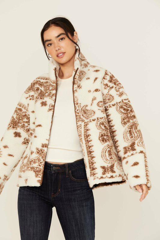 Idyllwind Casey Reversible Faux Suede and Sherpa Zip-Up Jacket